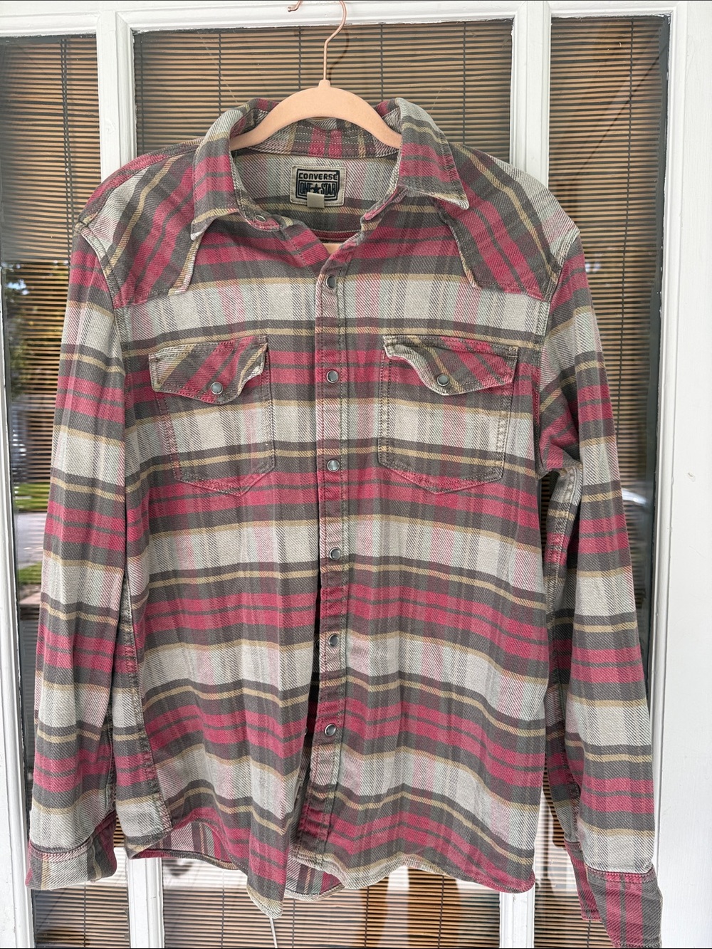 100% Cotton Converse Snap-Button Overshirt, EUC